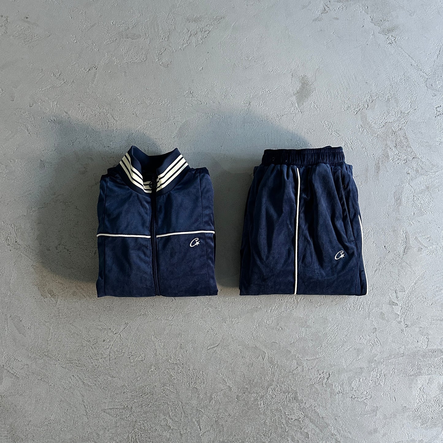 Corteiz Velour Amg Set Blue