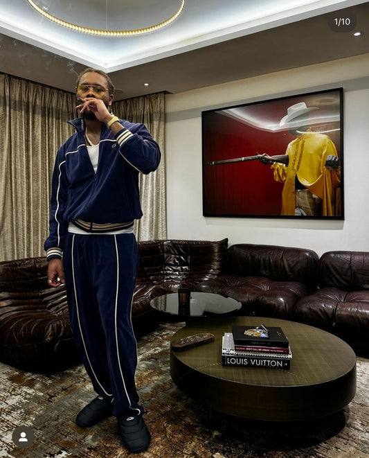 Corteiz Velour Amg Set Blue