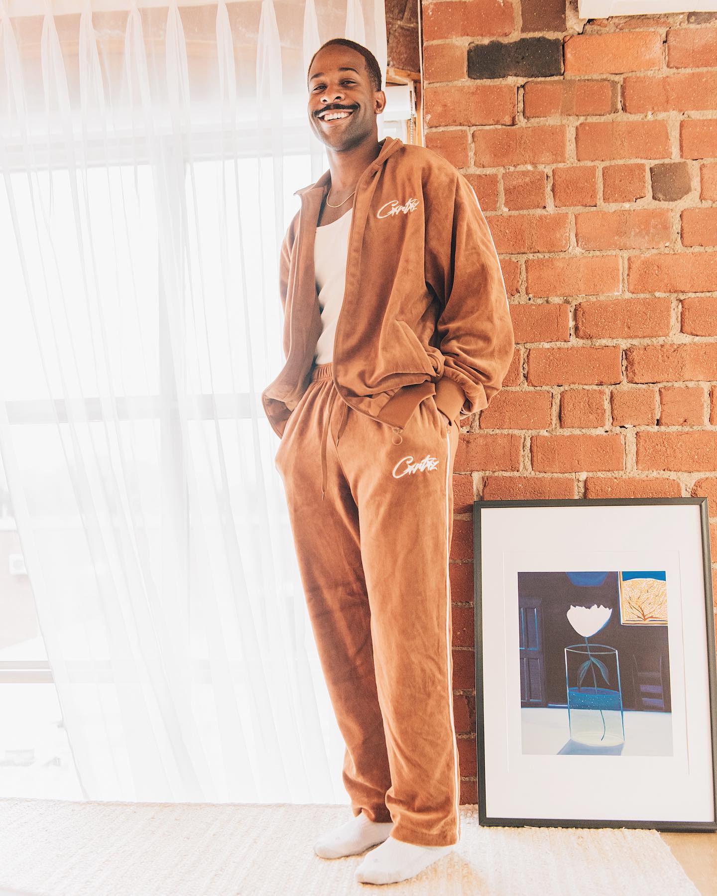 Corteiz Velour Brown Set Tracksuit