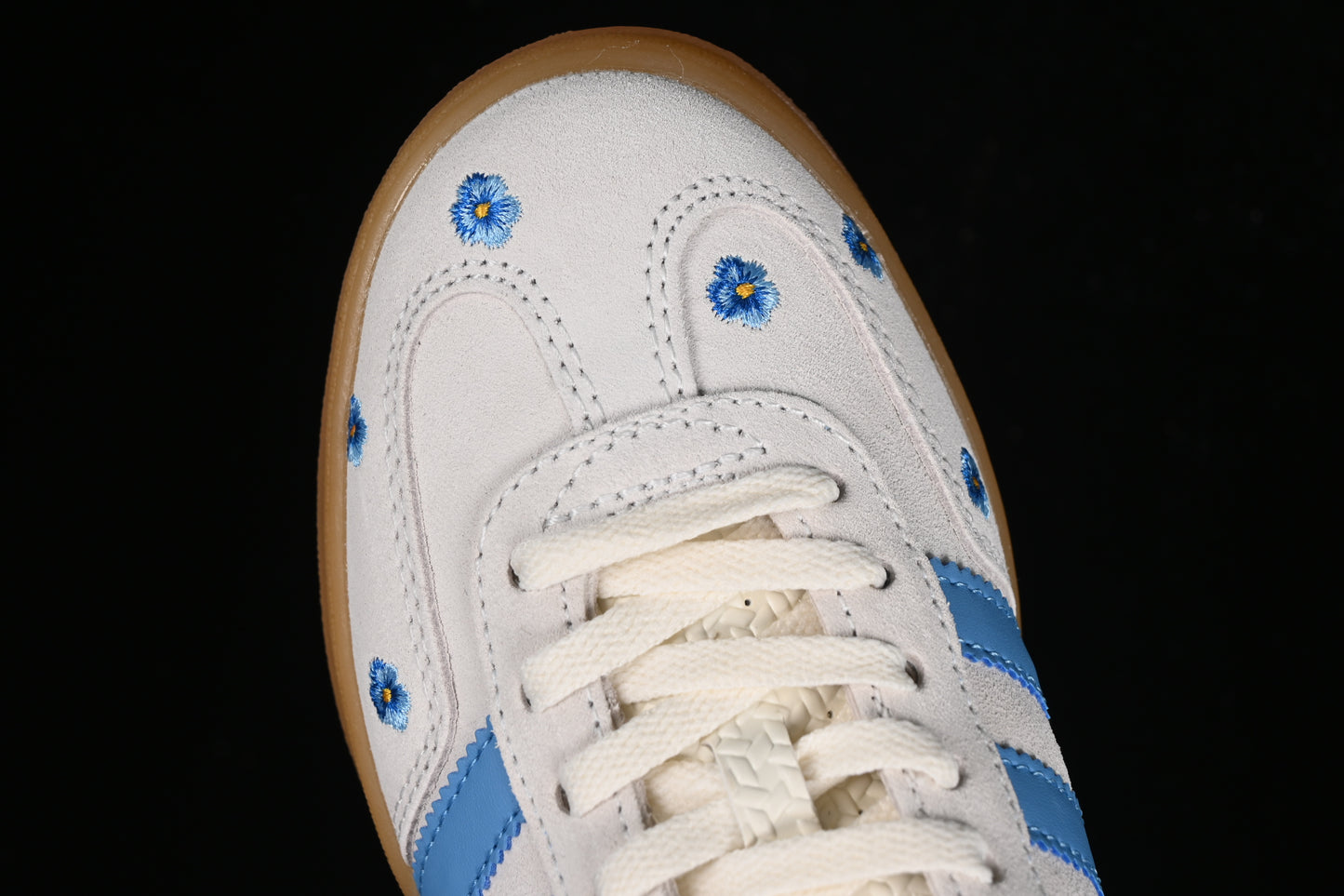 Adidas Gazelle Light Grey/Blue Flowers