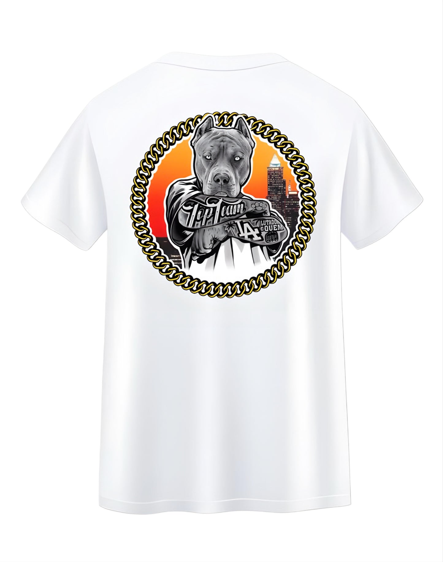 T-shirt Branca PitBull Mode