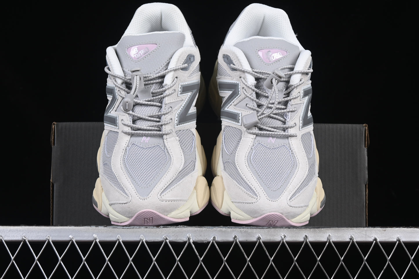 New Balance 9060 Grey with Pink Sole
